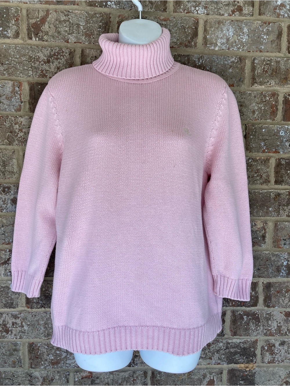 Vintage Ralph Lauren Women’s PinkTurtleneck Knit Tunic Sweater Size XL